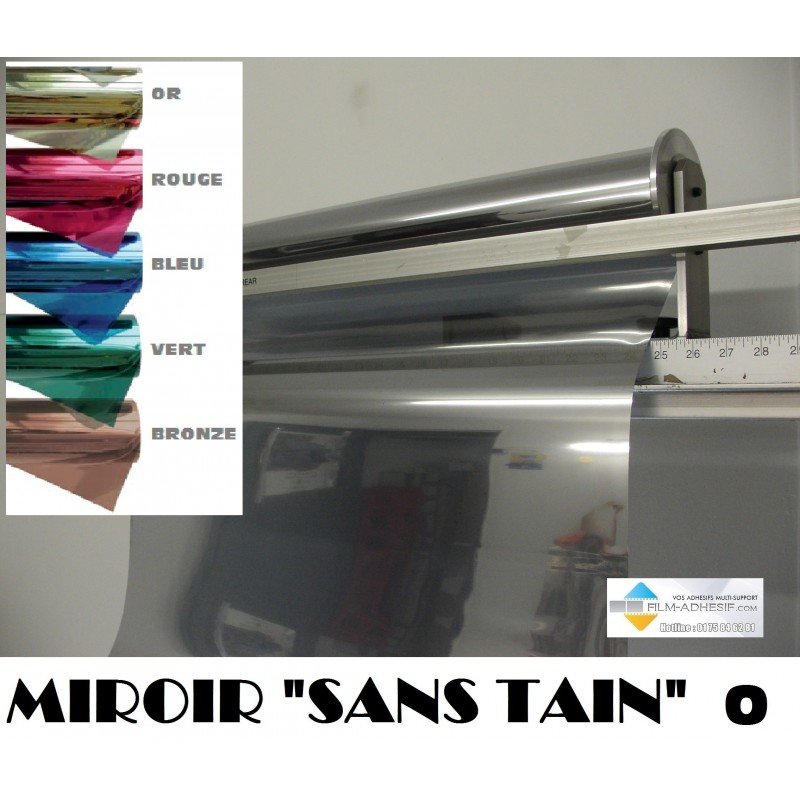 Film adhésif miroir sans tain couleur argent