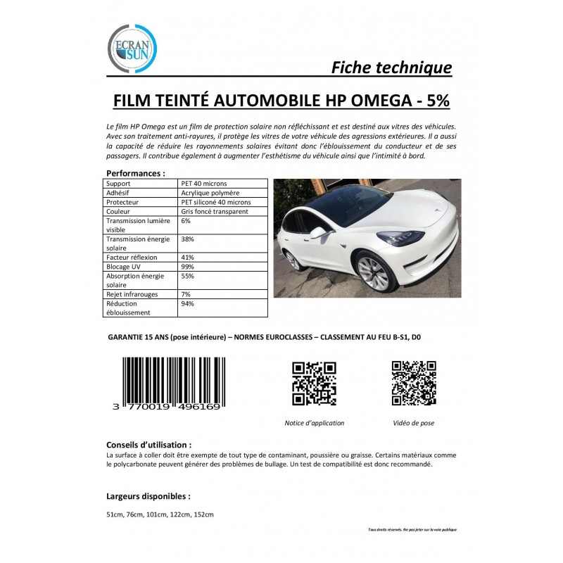 Film Teinté HP Nano-céramique : Choix de 5 teintes pour Vitre Teintée Film Teinté HP Nano-céramique : Choix de 5 teintes pour Vitre Teintée