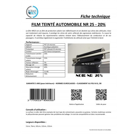 Film Teinté Voiture Noir Profond 95% - Panthera 295C, 76 Cm De Large, Qualité Pro, Certification TÜV