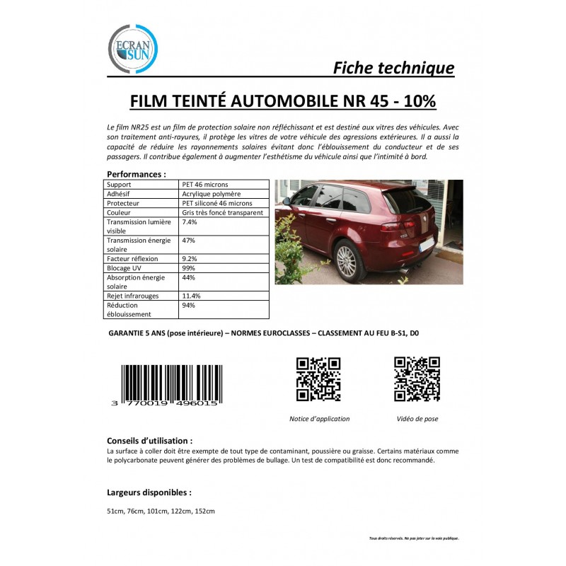 Film Teinté voiture Thermo formable Grosse Epaisseur Film Teinté voiture Thermo formable Grosse Epaisseur