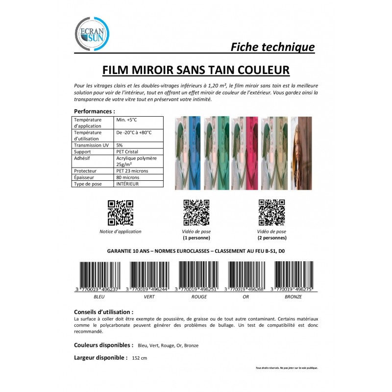 Film Miroir Sans Tain ou Miroir Espion