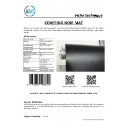 Film Covering Noir Mat 30 X 300Cm Adhesif Noir Mat Imperméable à l