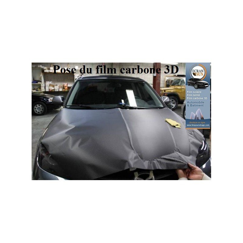Film Carbone 5D Noir Brillant Pour Voiture - Adhésif 3D Flex Anti-Bulles